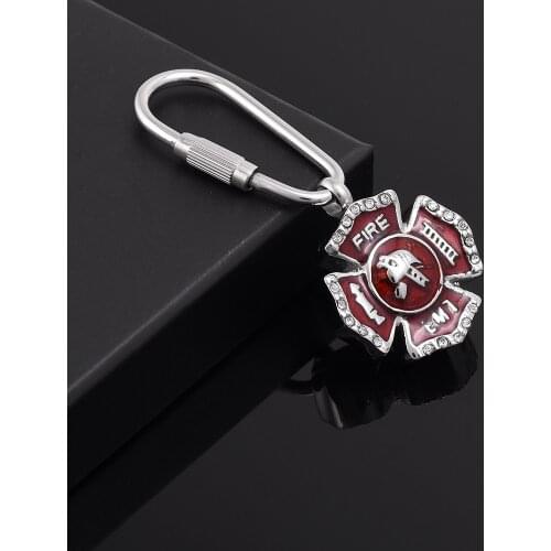 CMK2064 NEW Arrive Fire Dept Charms Pendant Keychain Cremation Keyring for Ashes in 316L Stainless Steel Material