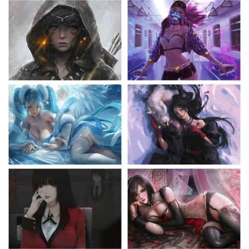 DIY 5D Diamond Painting Pink Bodysuit OVERWATCH Game Poster NieR Automata Game Girl Anime Comic Sexy Underwear Wall Art