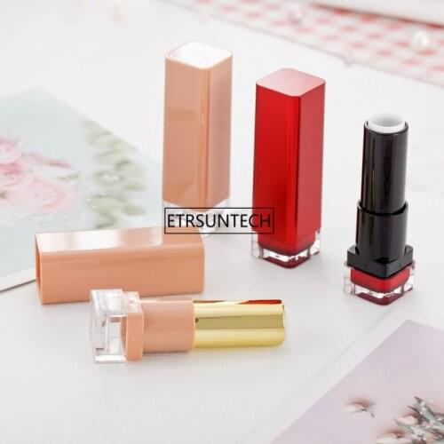 Elegant Empty Square Lipstick Tube Transparent Bottom 12.1mm Lipbalm DIY Package Tool Cosmetics Bottle F20172506