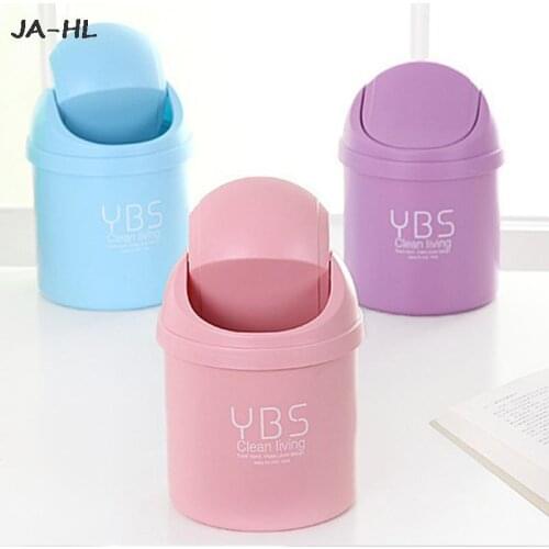 Household Cleaning Tool 1PC Waste Container Mini Desktop Storage Box 150gA Mini Desktop Trash Can Office Tabletop Waste Bins