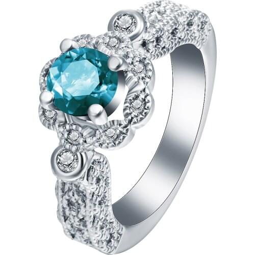 Knot Ring Sparkling Bow Stackable Blue Ring Micro Pave CZ Wedding Compatible With Pan Jewelry Distribution Wholesales