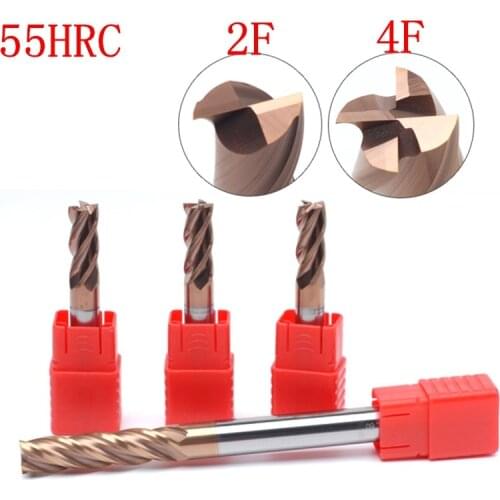 Special price discount HRC55 HRC45 2/4 Flute 4mm 6mm 8mm 10mm CNC Alloy Carbide Milling Tungsten Steel Milling Cutter End Mill