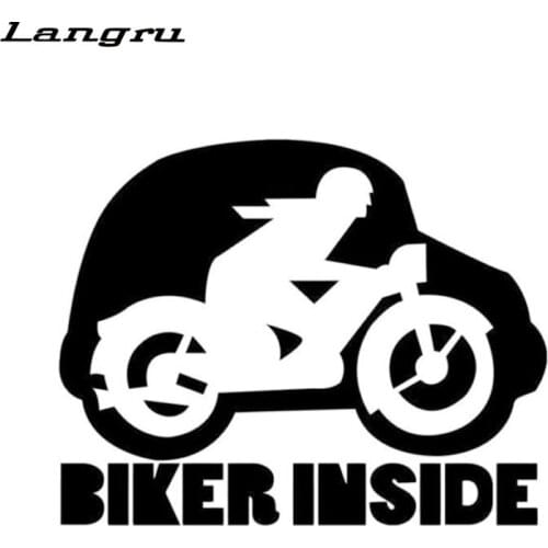 Langru Biker Inside Home Decor Car Truck Window Decal Sticker Creativity Car Accessories Motorcycle Helmet Jdm