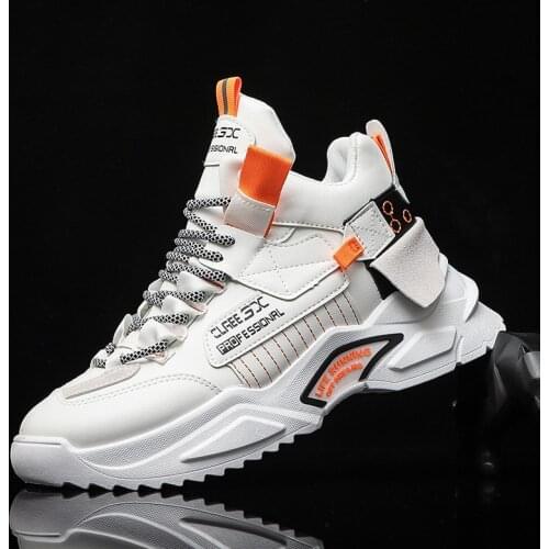 Mens Sports Shoes 2021 Spring and Autumn New Fashion Breathable Thickened Sports Shoes Street Style Mens Leisure Walking Shoes