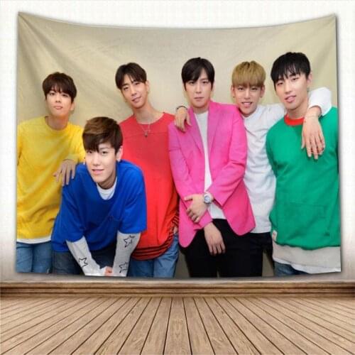 Kpop B.A.P Wall Tapestry Home Decoration Wall Carpet Rectangular Modern Printing Fabric Yoga Mat Blanket Tapestry New Arrival