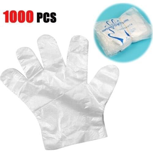Home Use 1000PCS Disposable Gloves Polyethylene Food Service Kitchen Gloves Safty Large Gloves Daily Protection Supplies