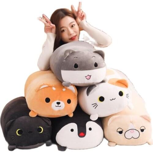 60cm Soft Animal Cartoon Pillow Cushion Cute Shiba Inu Hamster Cat Dog Penguin Plush Toy Stuffed Lovely Kids Girls Birthday Gift