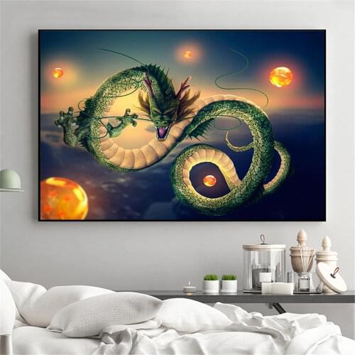 Modern Wall Art Mural Blue Dragon Oil Painting Poster Canvas Painting Living Room Home Painting Wall Decoration Picture Cuadros