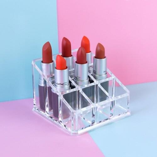 9 Grid Lipstick Storage Rack Lipstick Consolidation Box Eyebrow Cosmetic Storage Box Transparent Acrylic Cosmetic Organizer