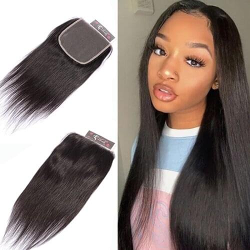 Straight Invisible HD Lace Frontal Closure 6x6 Lace Closure Brazilian Remy Human Hair Melt Skins Preplucked HD Transparent Lace