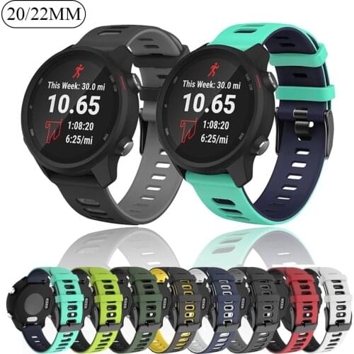 20 22MM Watch Band for Samsung Galaxy Watch 42mm 46mm Garmin Vivoactive 3 Vivoactive 4 Forerunner 645 Silicone Strap Watchband