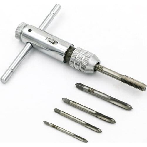 T-handle Reversible Single Tap Wrench Tapping Threading Tool M3-M8 Hand Tap Thread Wire Tapping/Threading/Taps/Attack