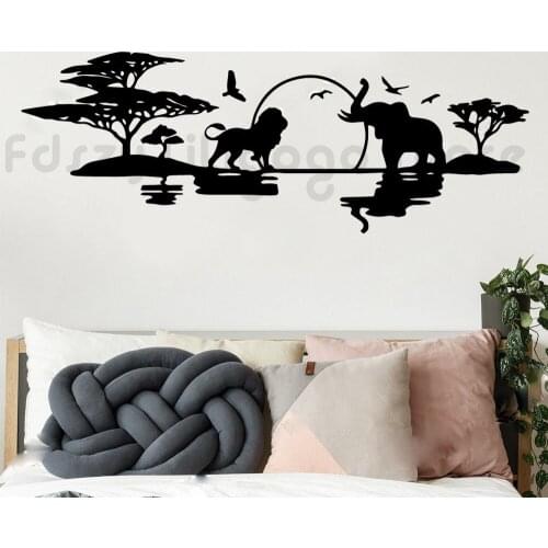 Romantic animals Africa Forest Vinyl Wallpaper Home Decorative Kid Living Room Decor Wall Mural Background Wall Art DecalQ803