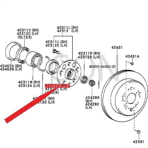 Oil seal (Rear axle right half shaft)) 1997-Toy ota CEN TUR YCE LSI OR Rear wheel outer oil seal Rear wheel inner oil seal