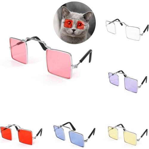 2021 Trendy Square Sunglasses Dog Cat Pet Supplies Funny Photo Props Cute Pets Cats Dogs Eye Accessories 8cm long, 1 Piece