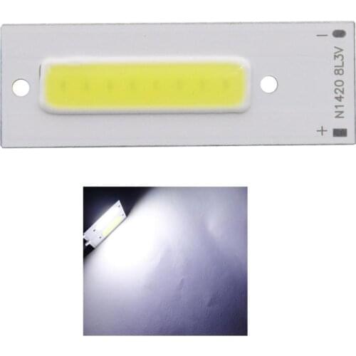 New Arrivel 3v 3.7v 1.5w 43x15mm LED COB Strip Bar Chip Light Source for Work Lamp DIY Bike Bulb Cold White Tubes