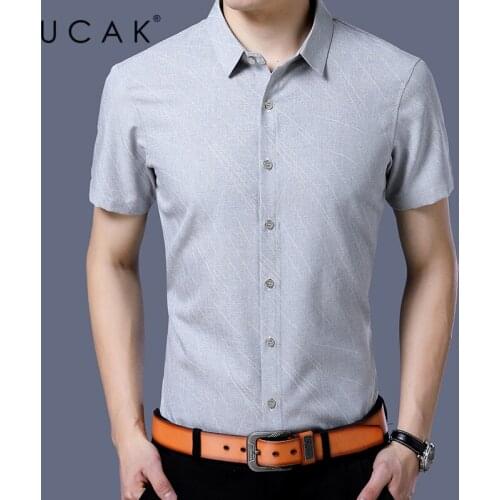 UCAK Brand Summer Classic Soft Cotton Shirts Men Clothing New Fashion Style Streetwear Casual Striped Shirt Clothes Homme U6233