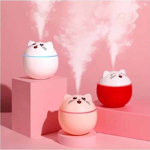 USB Air Humidifier for Home Ultrasonic Car 300ml Mist Maker with Colorful Night Cat USB Lamps Mini Office Air Purifier