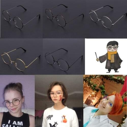 HP Vintage Round Frame Glasses Cosplay Prop Action Figure Toy Delicate And Pretty Glasses For Men Women Kids