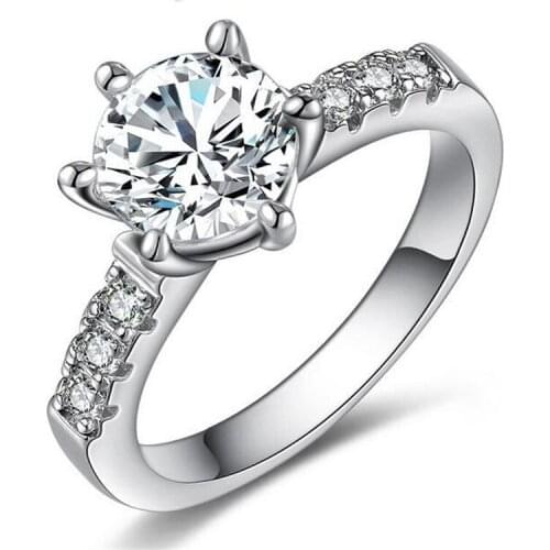 Explosion of the classic six claw mosaic ring female models extinguish the European and American luxury jewelry # 107