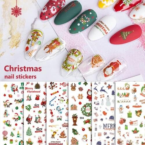 1 Christmas nail Decal snowflake envelope Christmas gift snowman winter nail decoration manicure tool