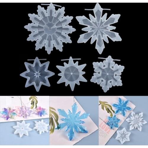 1pcs Snowflake Pendant Silicone Mold UV Christmas Snowflake Epoxy Resin Mould For DIY Crafts Keychain Jewelry Making Tools