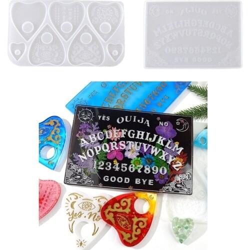 2Pcs DIY Silicone Epoxy Resin Casting Mold Divination Board Heart Coaster Making Art DIY Tool Home Decor