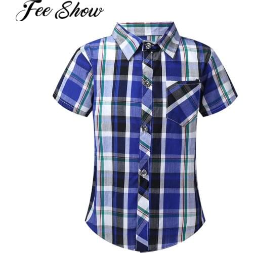 Рубашки с коротким рукавом для мальчиков FEESHOW China At AliExpress