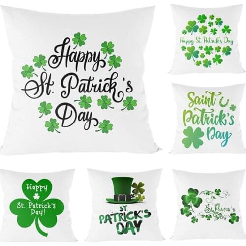 Short Plush Cushion Cover Pillowcase Clover Pillow Case Cojines Decor Sofa Throw Pillows Room Pillow Cover Decorative Wholesale