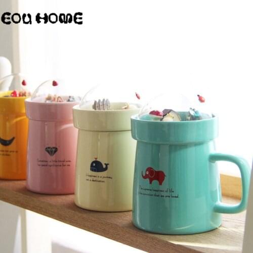 Creative Micro Landscape Ceramic Mug Office Coffee Mug Milk Juice Drinking Cups and Mugs Couple Cup with Lid Interesting Gift