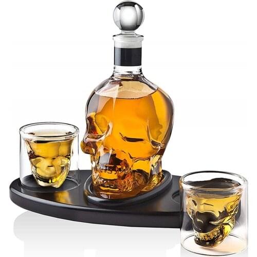 Creative Skull Glass Whisky Vodka Wine Crystal Bottle Spirits Cups Transparent Wine Drinking Cups Bar Home Hotsale Big Sale