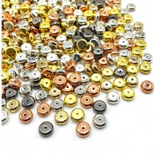 50Pcs/Lot 8mm Acrylic Plated CCB Round Seed Round interval Beads for Jewelry Making DIY Bracelet Necklaces