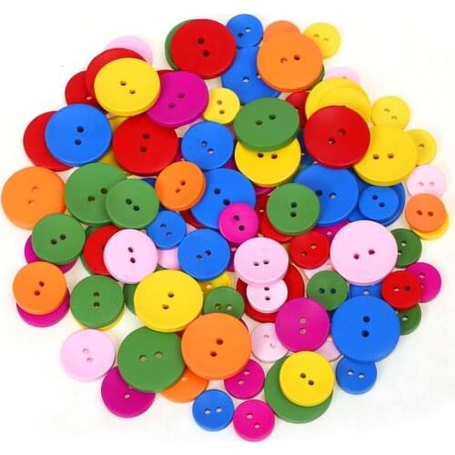 40PC Candy Color 2 Holes Round Wooden Mini Buttons Craft Sewing Tools Scrapbooking Decorative Apparel Accessories DIY Materials