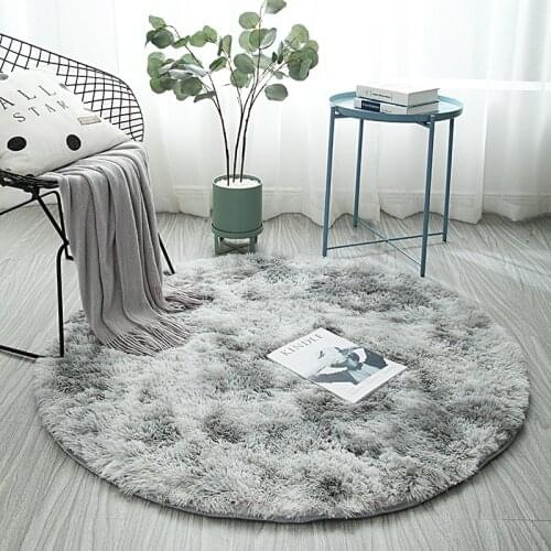 Nordic ins wind round carpet thick sponge baby anti-fall mat bedside carpet thick soft skin-friendly non-odor child crawling rug