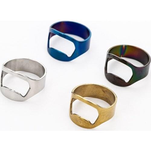Stainless Steel Beer Bottle Opener Finger Ring Opener for Beer Bar Tool 4 Colors Wholesale W9469