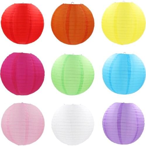New 20cm Chinese Round Paper Lantern Birthday Paper Lantern for Wedding Party Decoration Gift Craft Kids DIY painting lantern