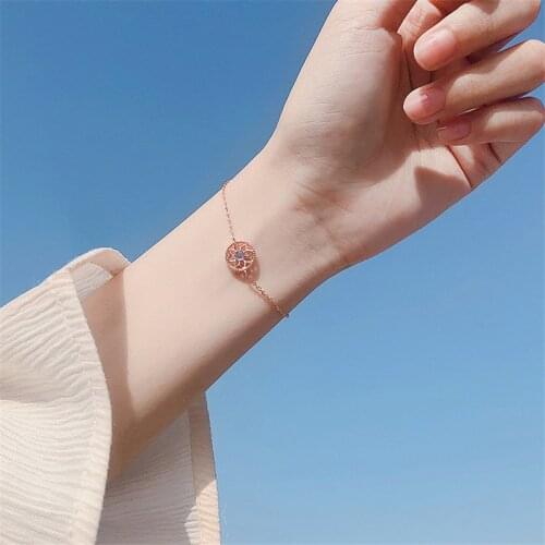 OBEAR Hollow Sun Flower Lotus Sweet Fresh Silver Plated Temperament Female Trendy Resizable Bracelets