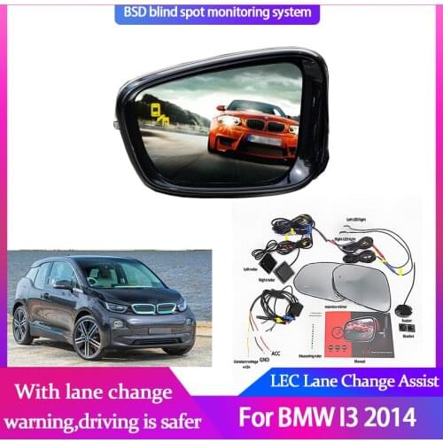 Radar Blind Spot Monitor Microwave Sensor Detection LED Light Mirror Glass BSD System For BMW I3 2014