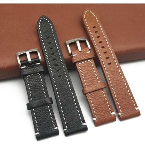 18 20 22 24mm Man Women Leather Wrist Watch Band Strap Belt Durable Soft Pin Buckle Watch Strap Watchband