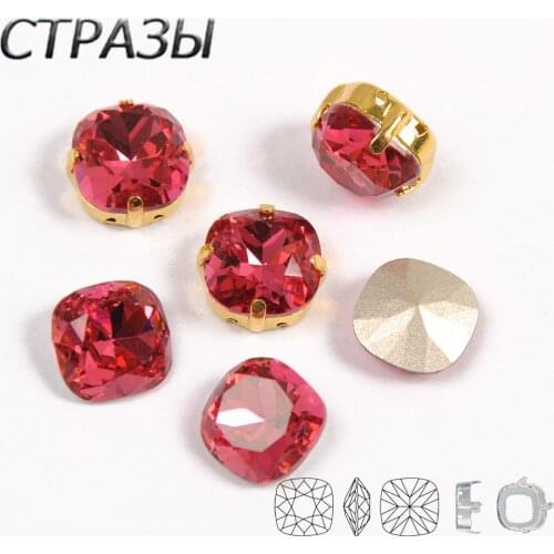 Rose Shiny Sparkle Crystal Glass Strass Sew on Rhinestones Stones for Clothes Dress Handbag Sewing Rhinestone Decoration DIY