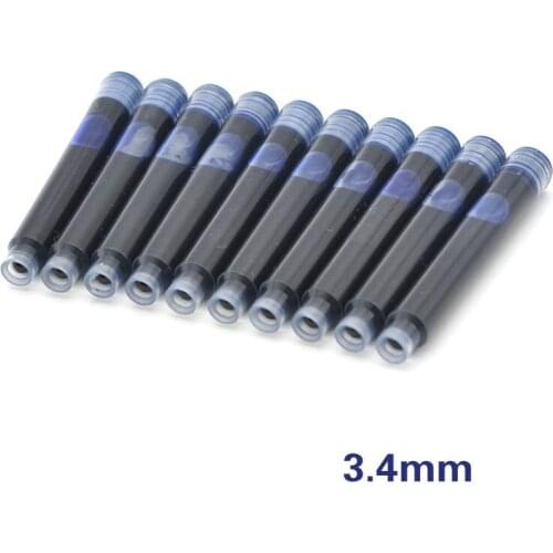 10pcs Lot 3.4mm Calligraphy Fountain Pen Red Black Blue Ink Sacs Refill Writing Pen Accessories School Office Supply Stationery