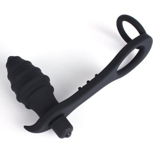 Sex Toys For Men Gay Male Masturbator Anal Plug Prostate Massager Silicone Stimulator Anal Butt Plug With Delay Ejaculation Ring