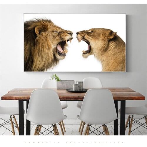 Modern Art Lion Roar Leopard Wall Pictures for Living Room Home Decor Posters and Prints Canvas Painting Quadros