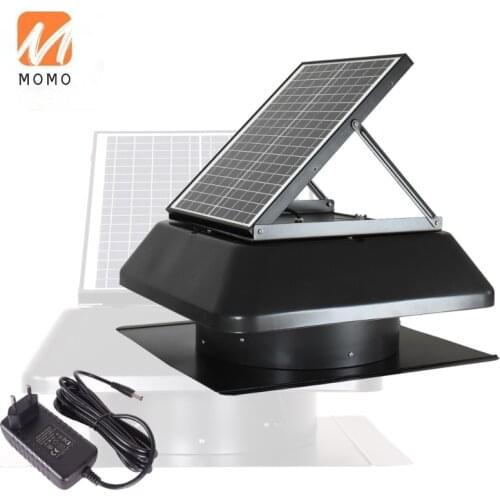 Solar Roof Turbo Ventilation Attic Gable Fan 20W 18V AC DC Adapter Day Night Smart Powered Heat Extractor Air Circulation Vent