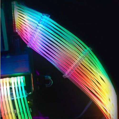 Motherboard Extender Wire 24 PIN GPU Extension Cable Dual 8 PIN 5V ARGB 3PIN Lighting AURA SYNC