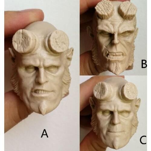1/6 Hell Boy Head Unpainted For 12''Action Figures Bodies