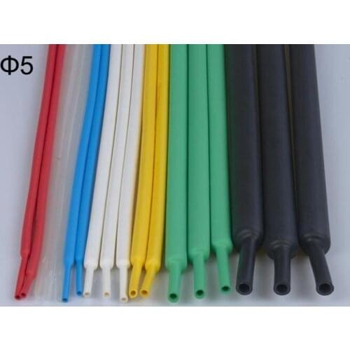 1M 5mm Dia Red Black Gray White Blue Soft Flexible Cable Sleeve Insulation Heat Silicone Rubber Shrinkable Tubing Shrink Tube