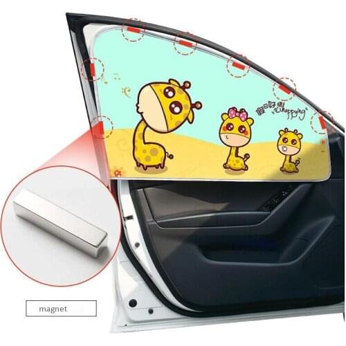 1PC Universal Aluminum foil Car Side Window Sunshades UV Protect Visor Cover Curtain Magnetic Cartoon Side Window Sunshades