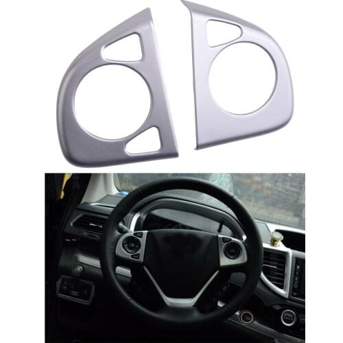 2Pcs Chrome High Configuration Steering Wheel Frame Cover Trim Decoration Fit for Honda CRV 2012 2013 2014 2015 2016