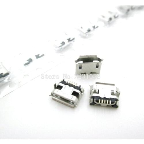 20PCS/LOT Micro USB 5P,5-pin DIP Micro USB Jack,5Pins Micro USB Connector Tail Charging socket